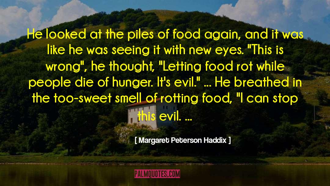 Margaret Peterson Haddix Quotes: He looked at the piles