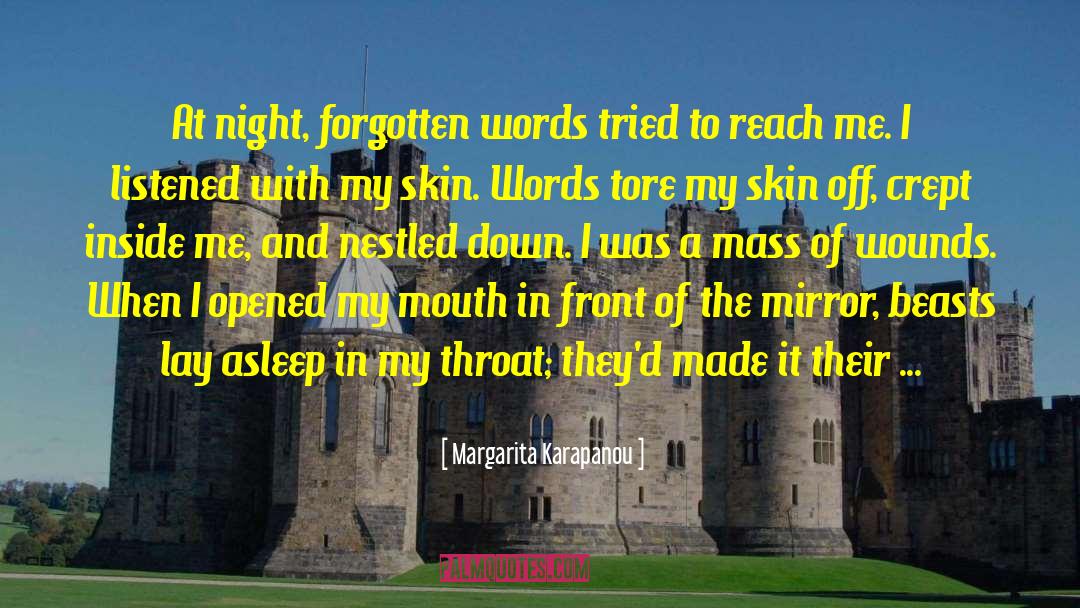 Margarita Karapanou Quotes: At night, forgotten words tried