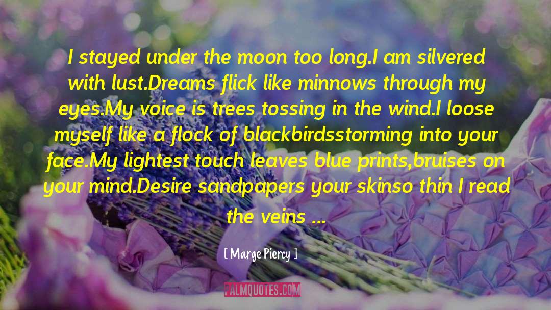 Marge Piercy Quotes: I stayed under the moon