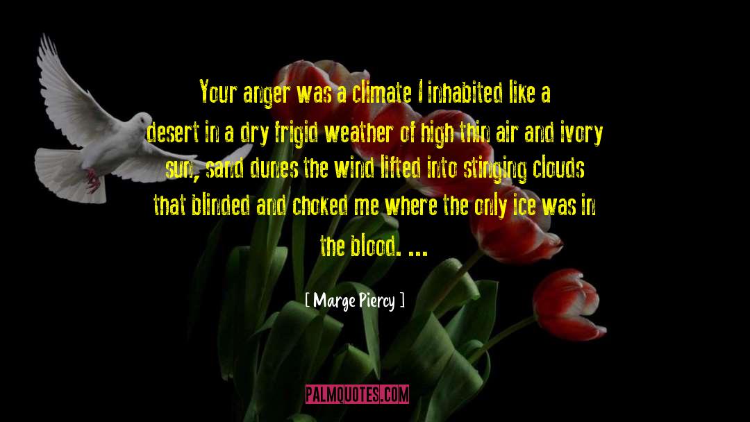 Marge Piercy Quotes: Your anger was a climate