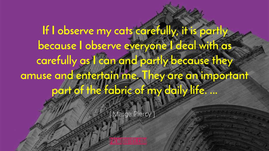 Marge Piercy Quotes: If I observe my cats