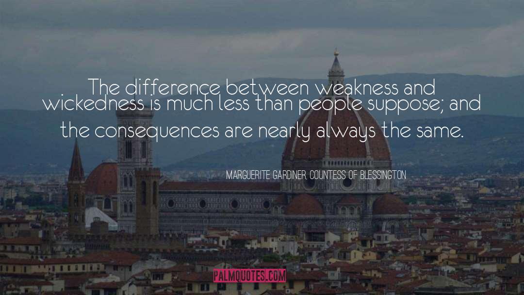 Marguerite Gardiner, Countess Of Blessington Quotes: The difference between weakness and