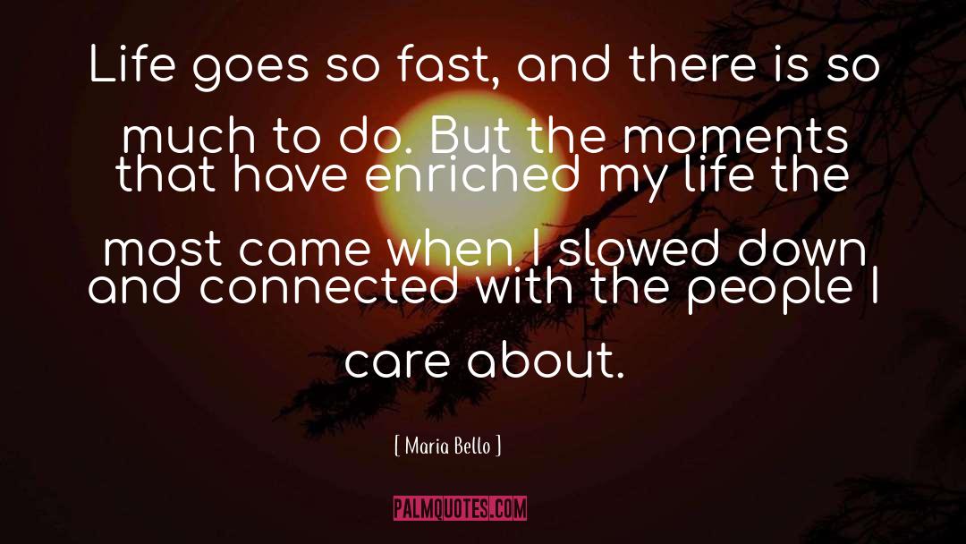 Maria Bello Quotes: Life goes so fast, and