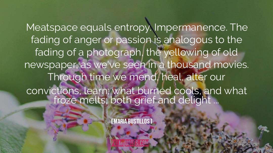 Maria Bustillos Quotes: Meatspace equals entropy. Impermanence. The