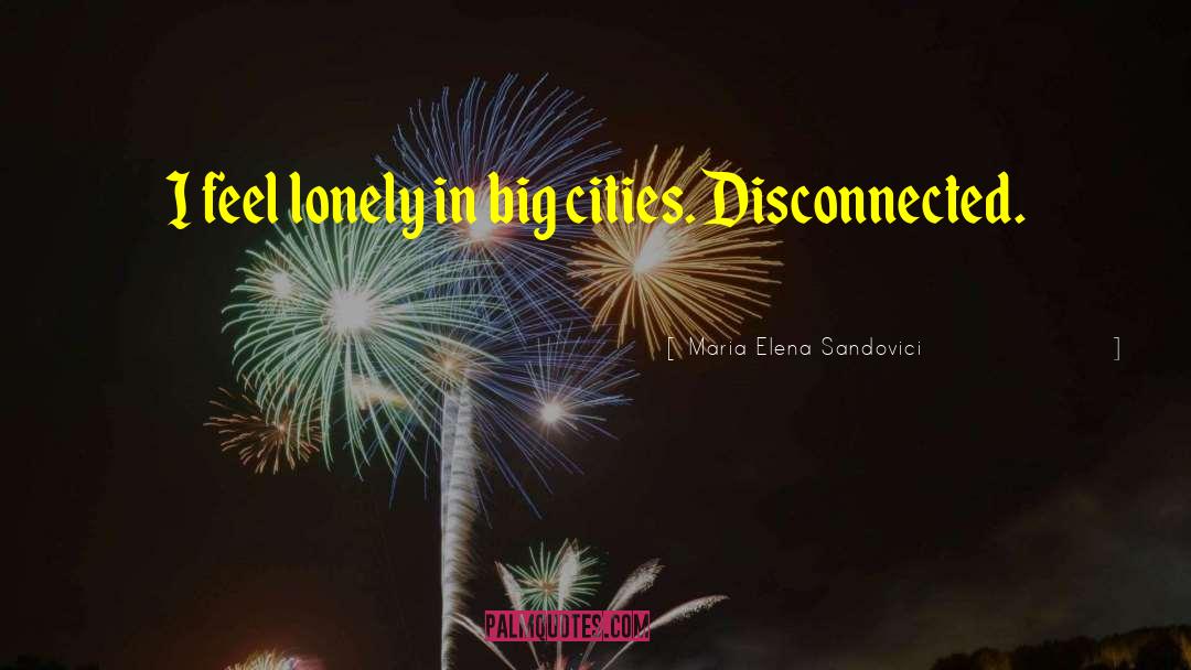 Maria Elena Sandovici Quotes: I feel lonely in big