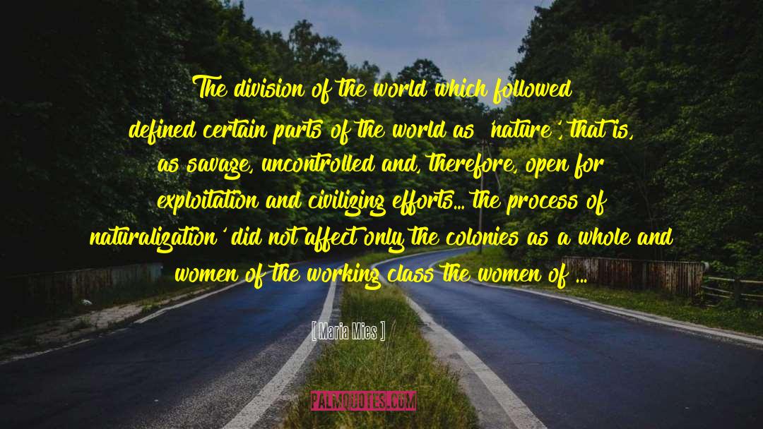 Maria Mies Quotes: The division of the world