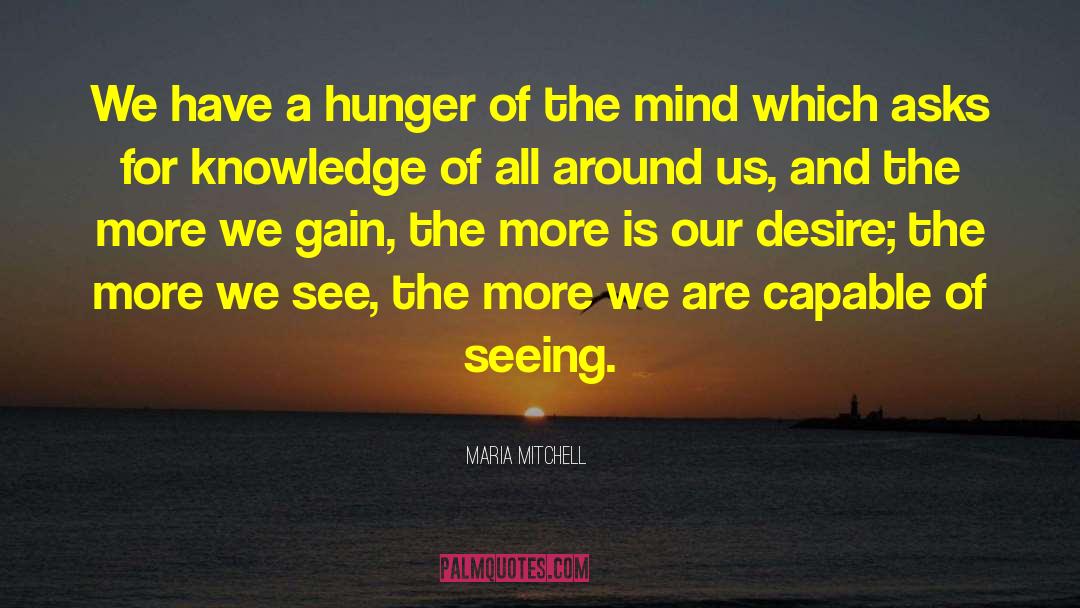 Maria Mitchell Quotes: We have a hunger of