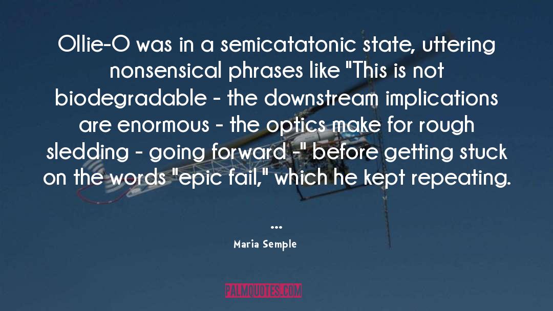 Maria Semple Quotes: Ollie-O was in a semicatatonic