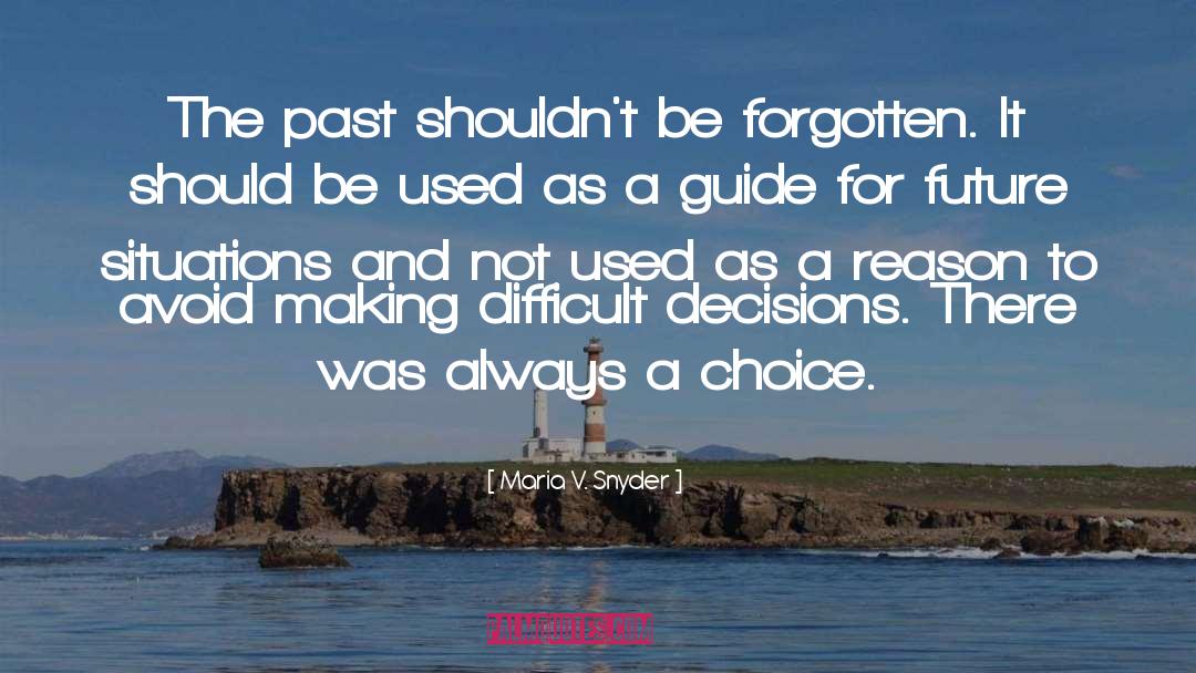 Maria V. Snyder Quotes: The past shouldn't be forgotten.