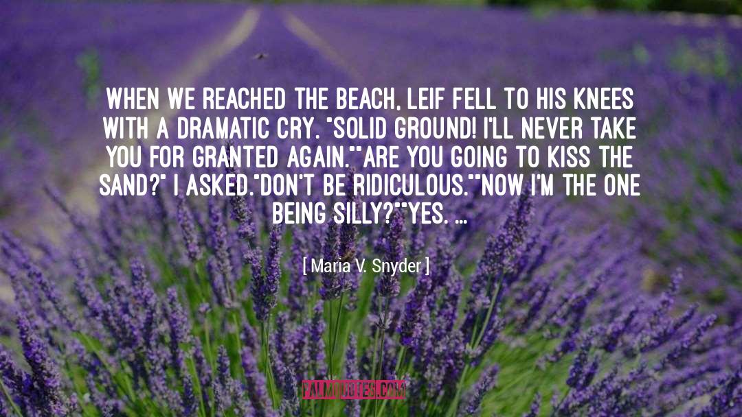 Maria V. Snyder Quotes: When we reached the beach,