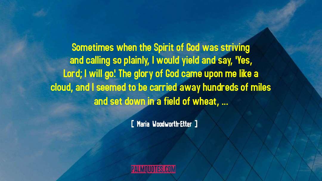 Maria Woodworth-Etter Quotes: Sometimes when the Spirit of