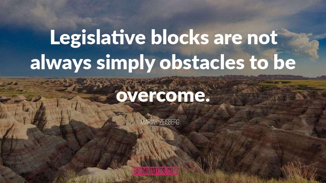 Mariah Zeisberg Quotes: Legislative blocks are not always