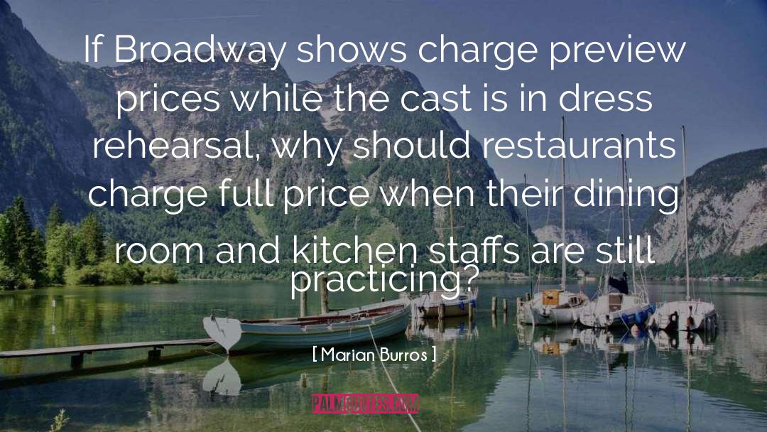 Marian Burros Quotes: If Broadway shows charge preview