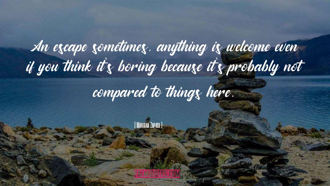 Mariana Zapata Quotes: An escape sometimes, anything is