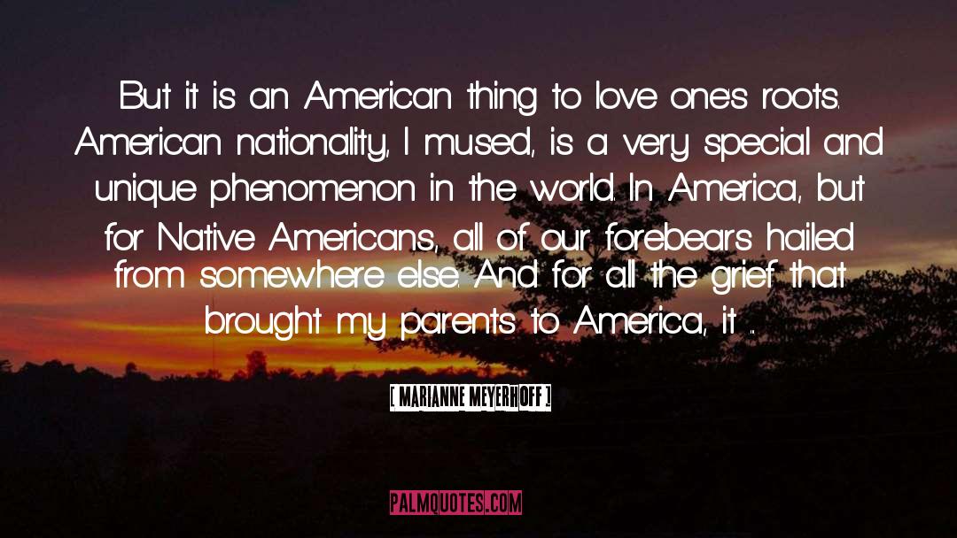 Marianne Meyerhoff Quotes: But it is an American