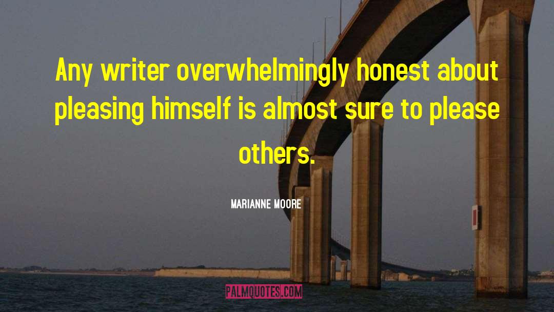 Marianne Moore Quotes: Any writer overwhelmingly honest about