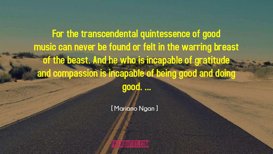 Mariano Ngan Quotes: For the transcendental quintessence of