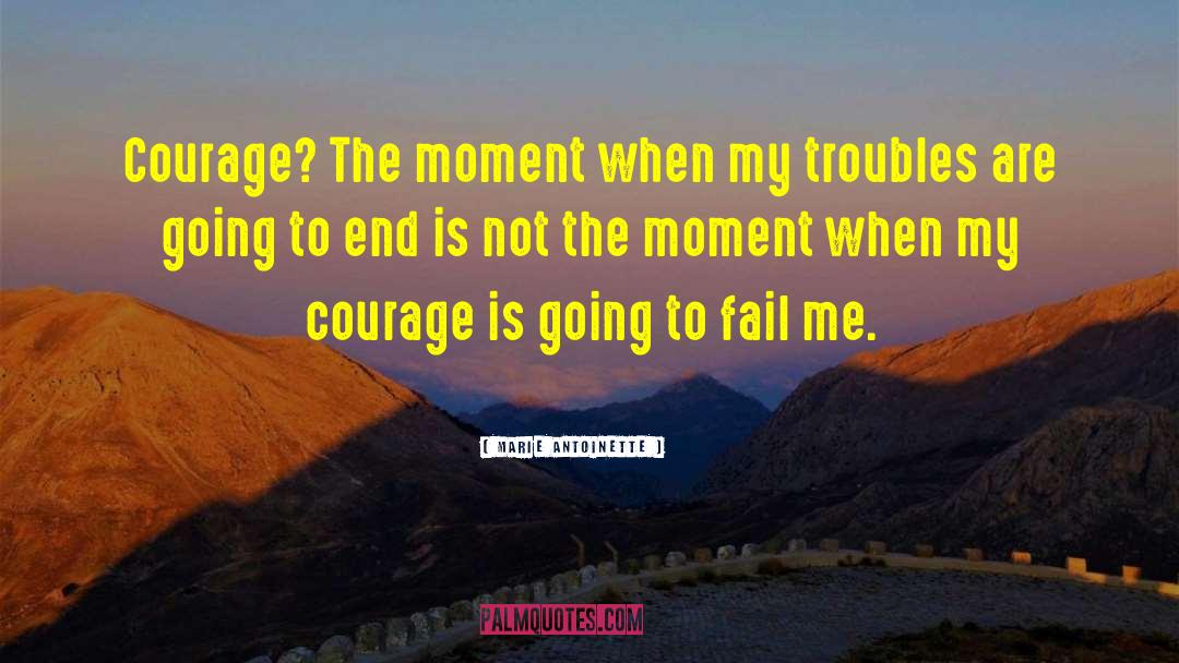 Marie Antoinette Quotes: Courage? The moment when my