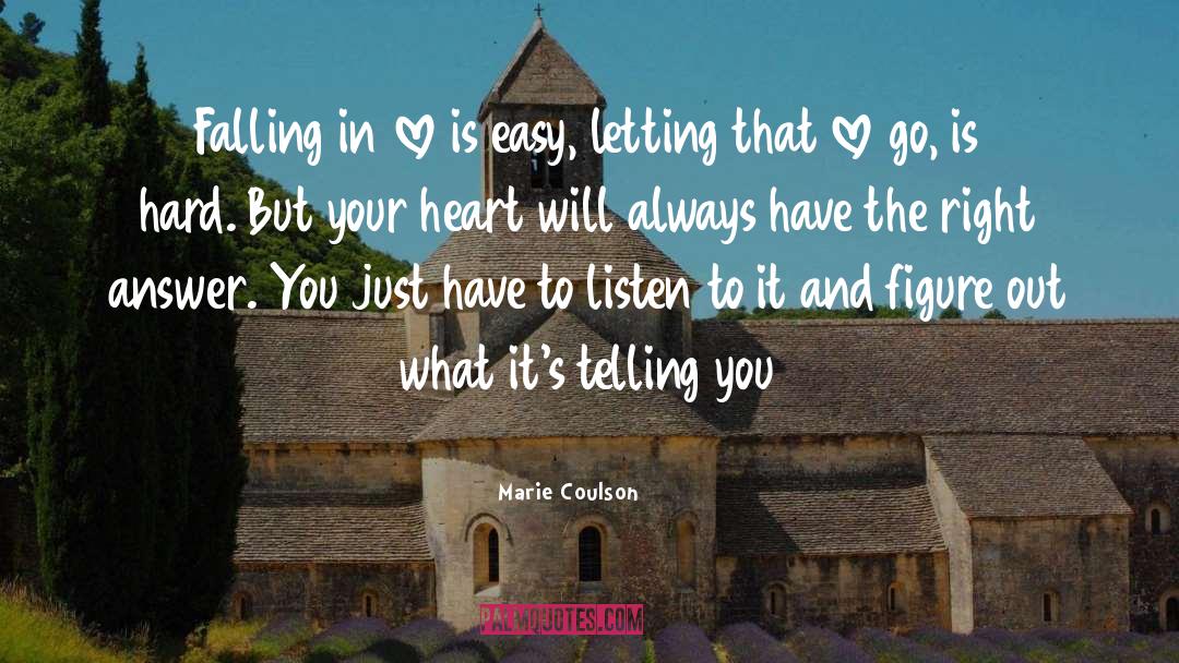 Marie Coulson Quotes: Falling in love is easy,