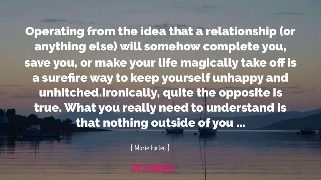 Marie Forleo Quotes: Operating from the idea that