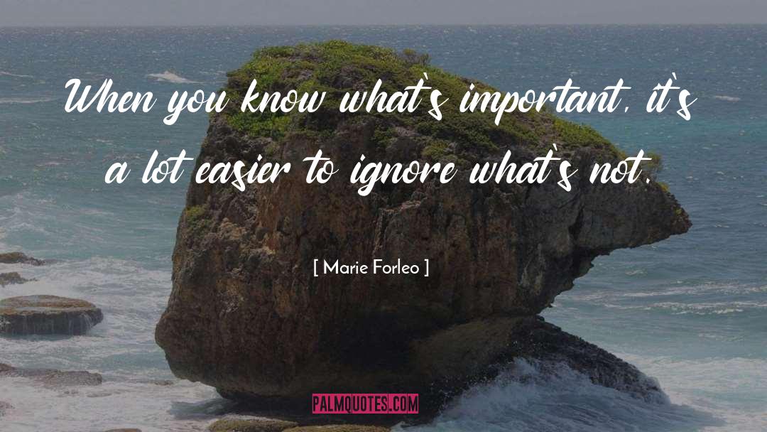 Marie Forleo Quotes: When you know what's important,