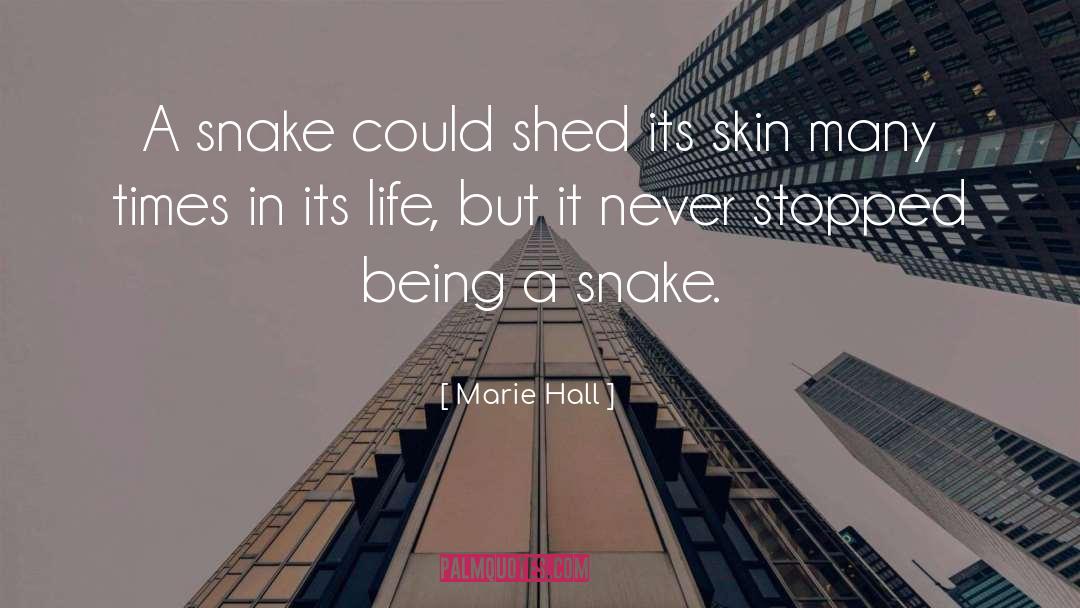 Marie Hall Quotes: A snake could shed its