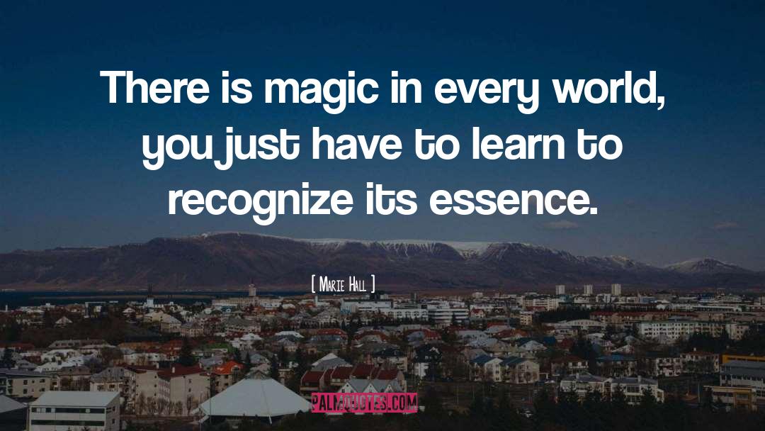 Marie Hall Quotes: There is magic in every