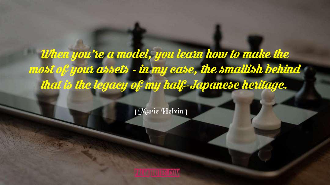 Marie Helvin Quotes: When you're a model, you