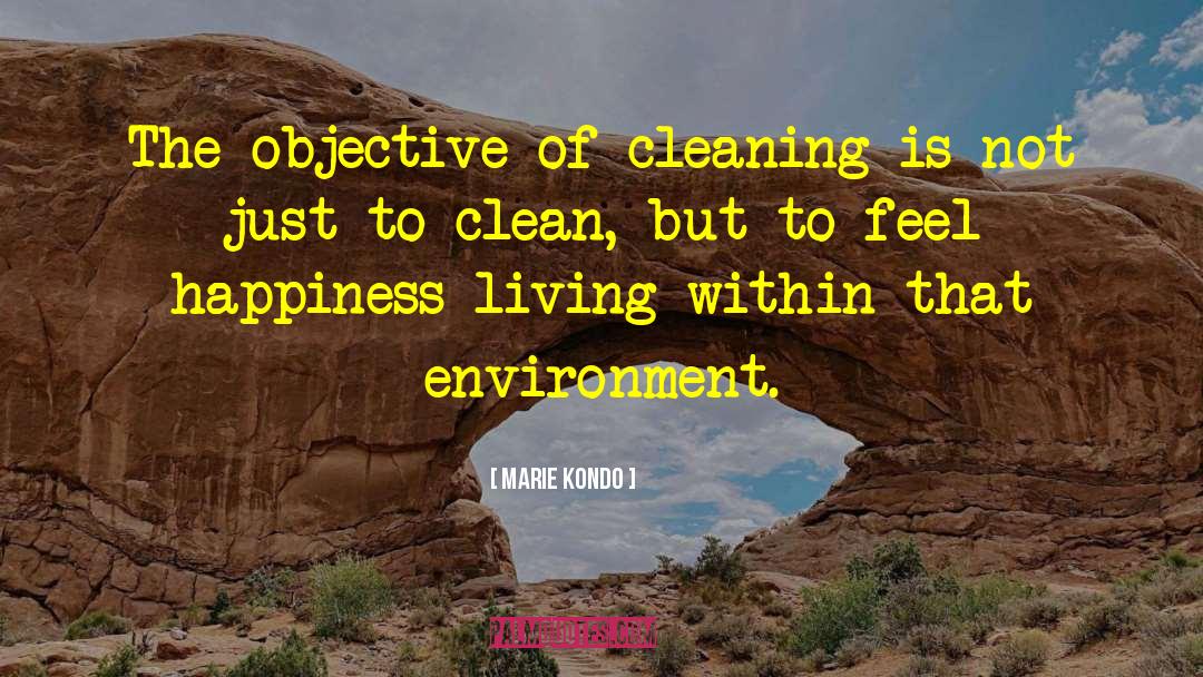 Marie Kondo Quotes: The objective of cleaning is