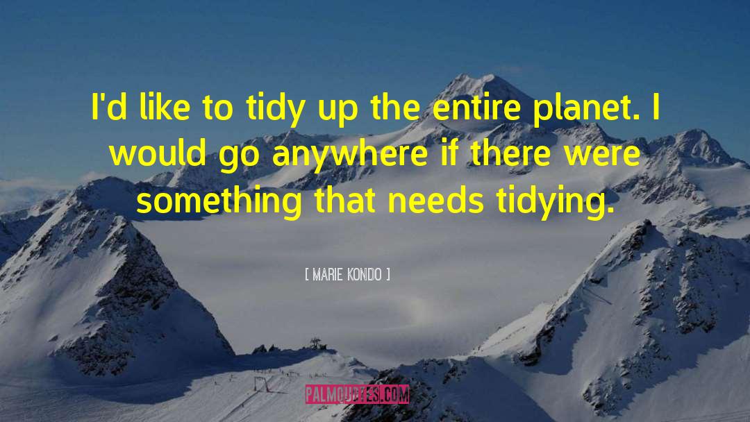 Marie Kondo Quotes: I'd like to tidy up