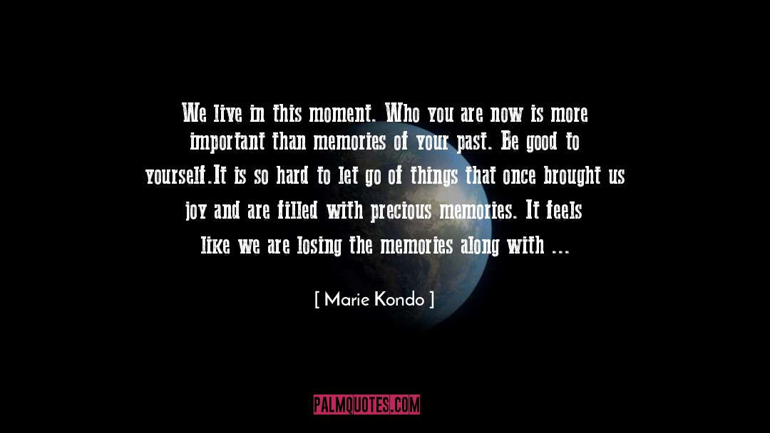 Marie Kondo Quotes: We live in this moment.