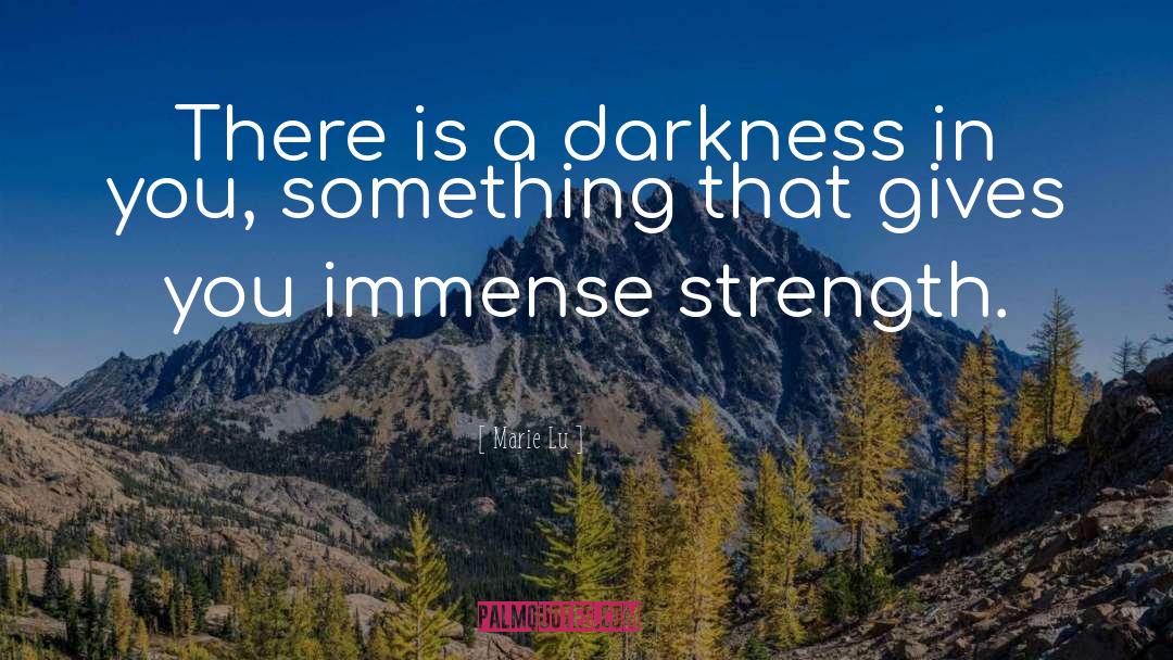 Marie Lu Quotes: There is a darkness in