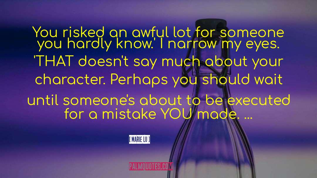 Marie Lu Quotes: You risked an awful lot