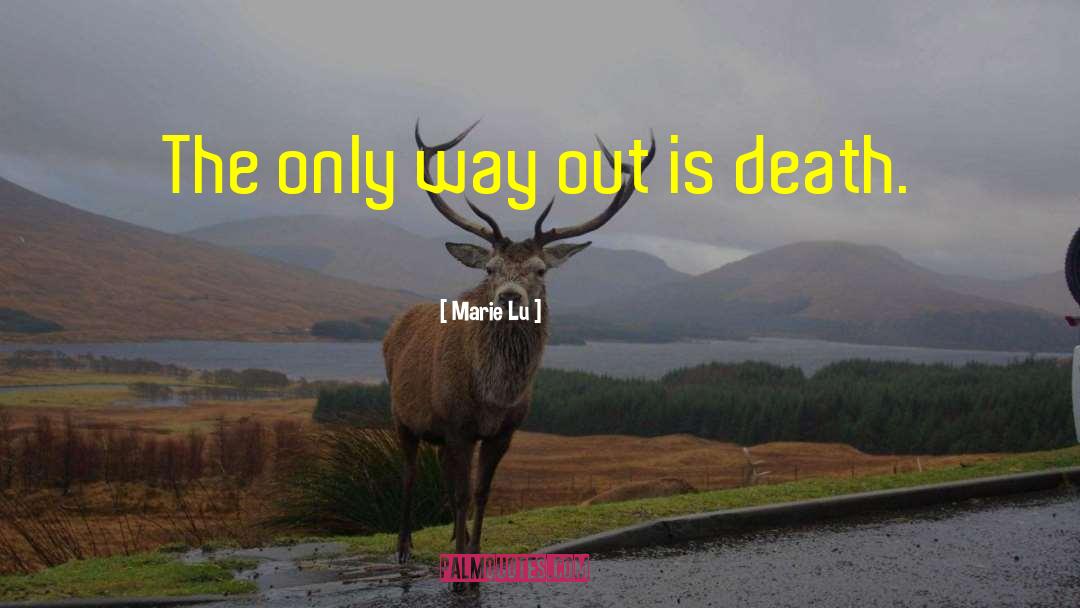 Marie Lu Quotes: The only way out is