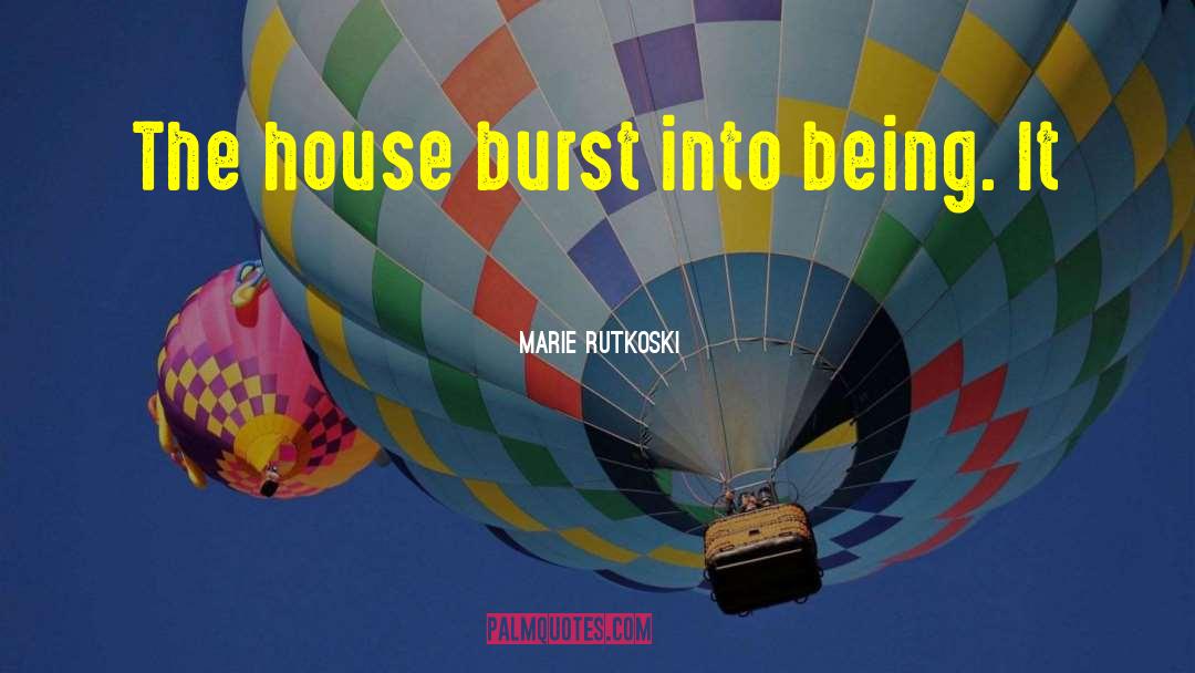 Marie Rutkoski Quotes: The house burst into being.