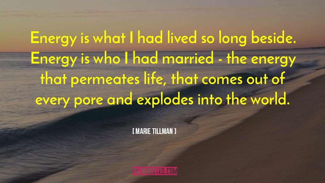 Marie Tillman Quotes: Energy is what I had