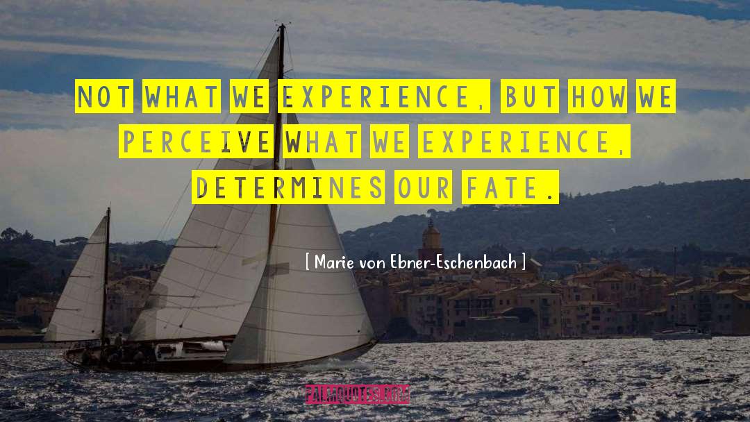 Marie Von Ebner-Eschenbach Quotes: Not what we experience, but