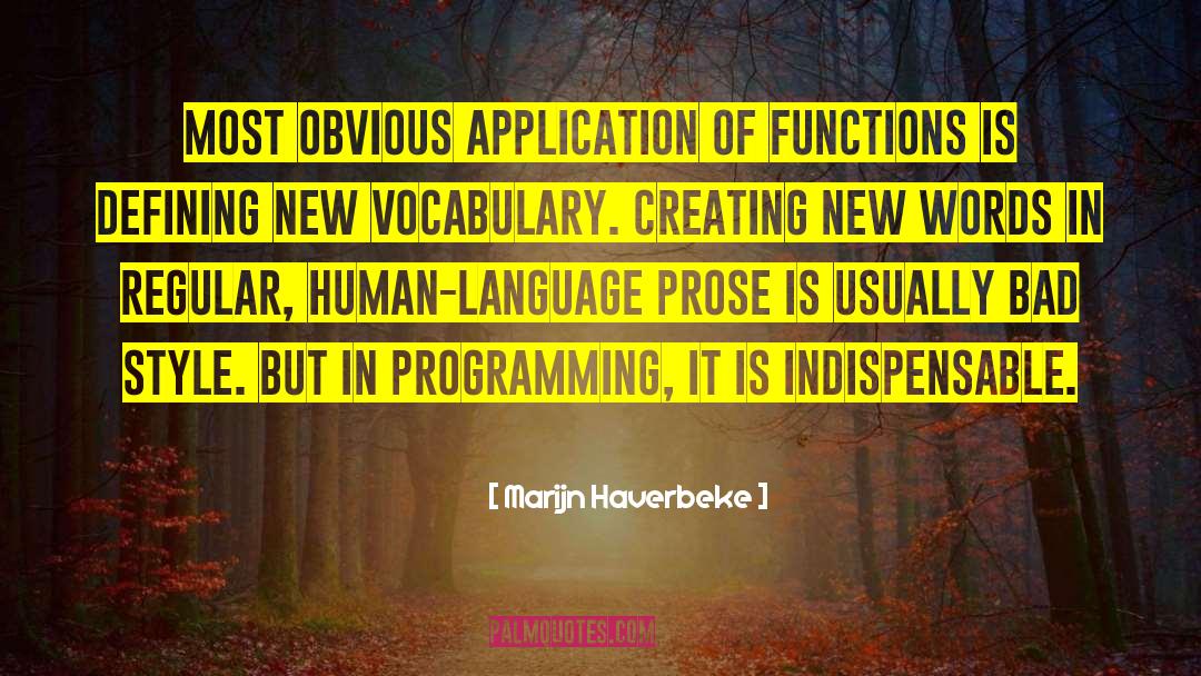 Marijn Haverbeke Quotes: most obvious application of functions