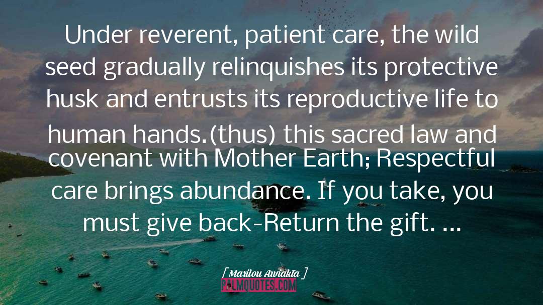 Marilou Awiakta Quotes: Under reverent, patient care, the