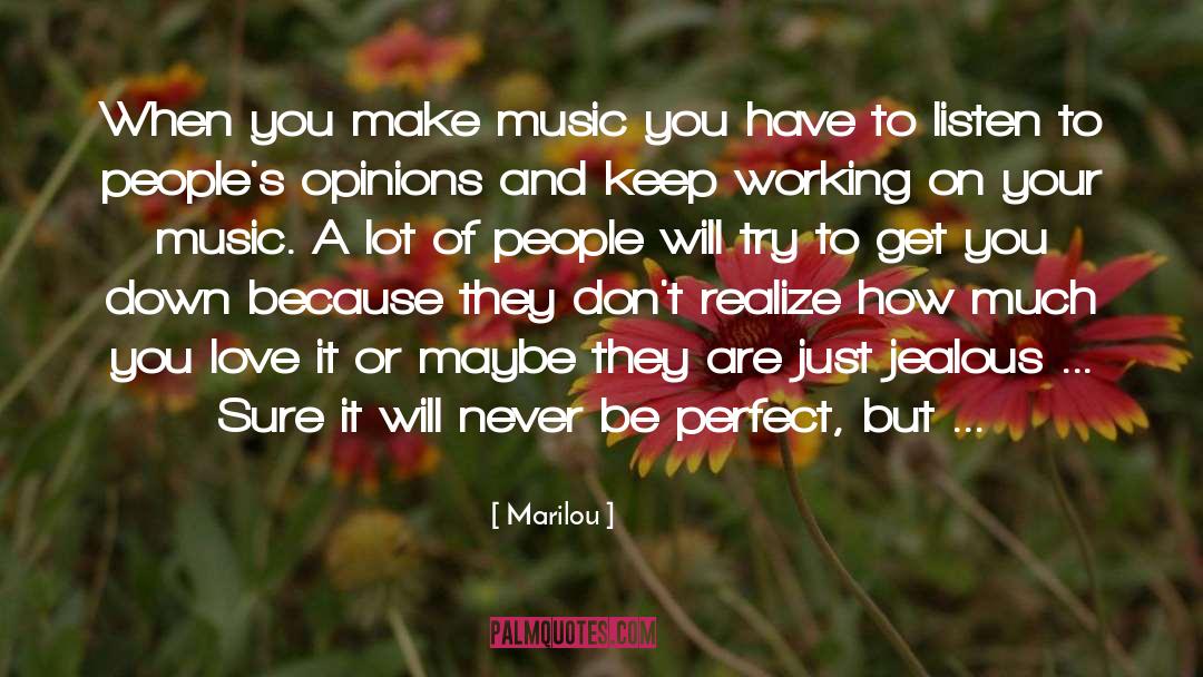 Marilou Quotes: When you make music you