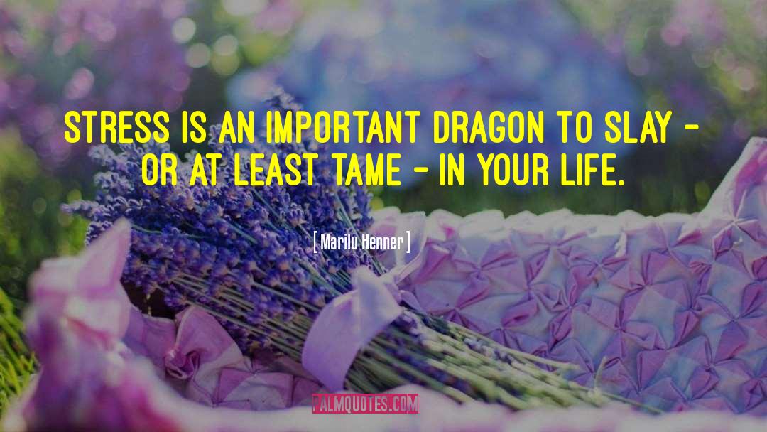 Marilu Henner Quotes: Stress is an important dragon