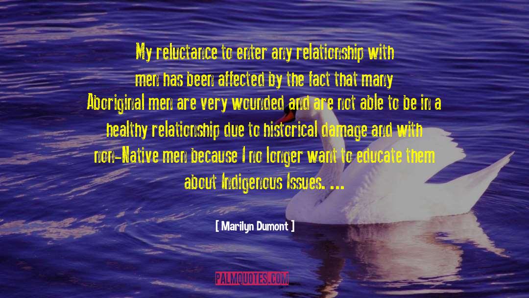 Marilyn Dumont Quotes: My reluctance to enter any