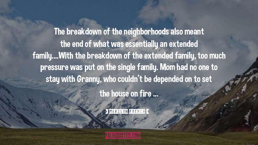 Marilyn French Quotes: The breakdown of the neighborhoods