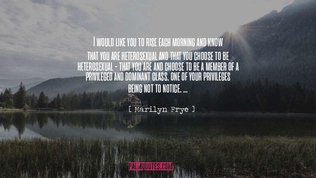 Marilyn Frye Quotes: I would like you to