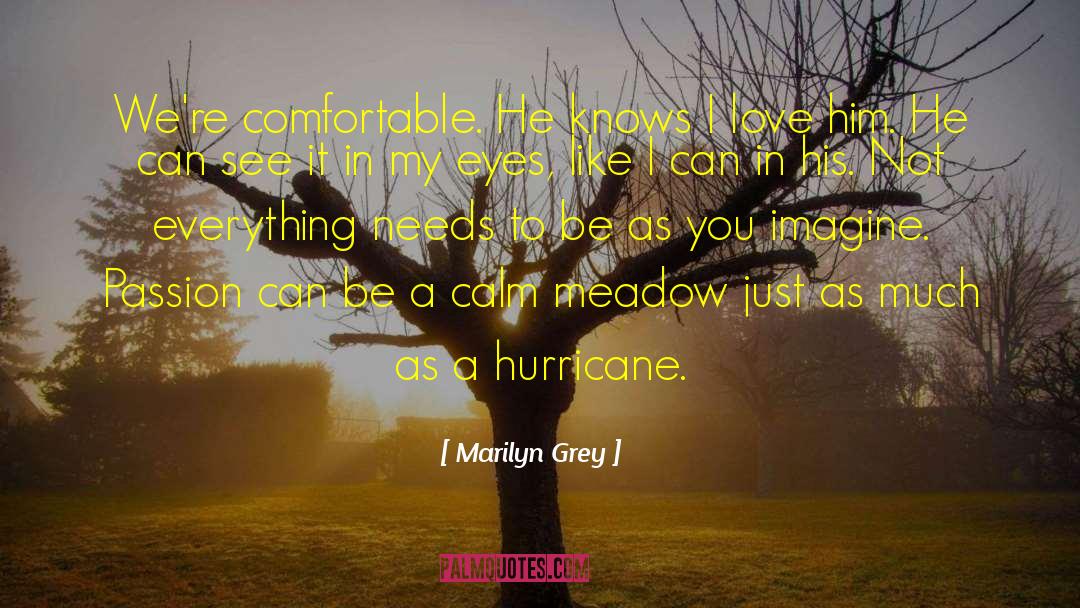 Marilyn Grey Quotes: We're comfortable. He knows I