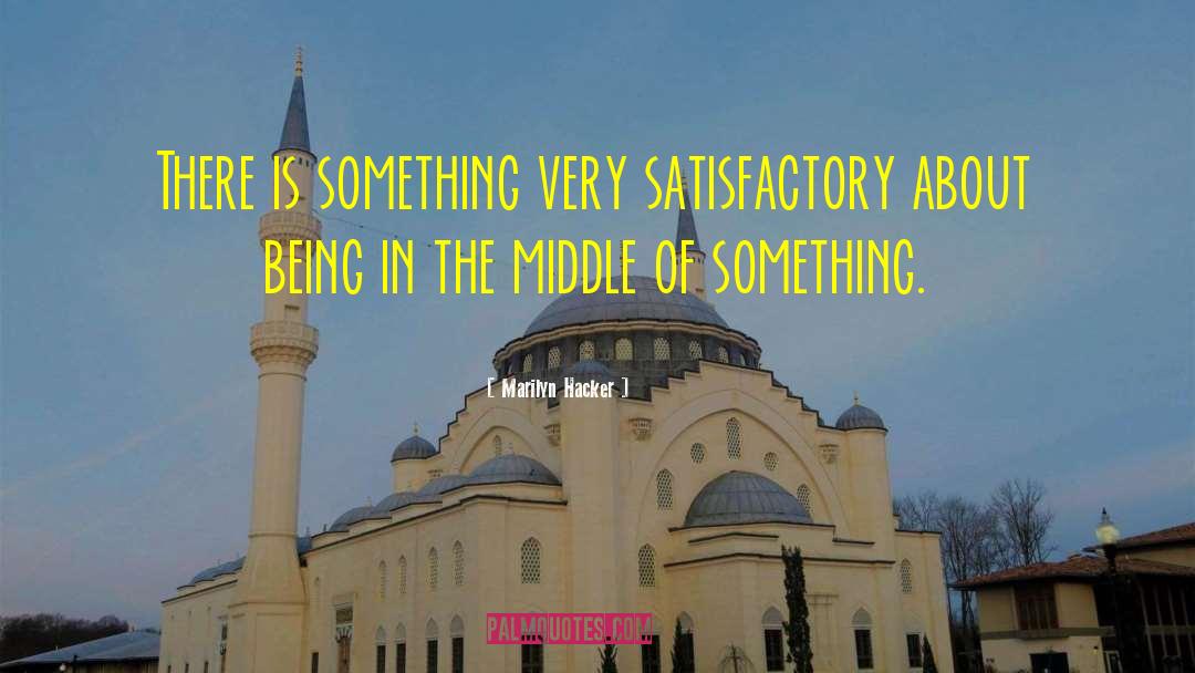 Marilyn Hacker Quotes: There is something very satisfactory