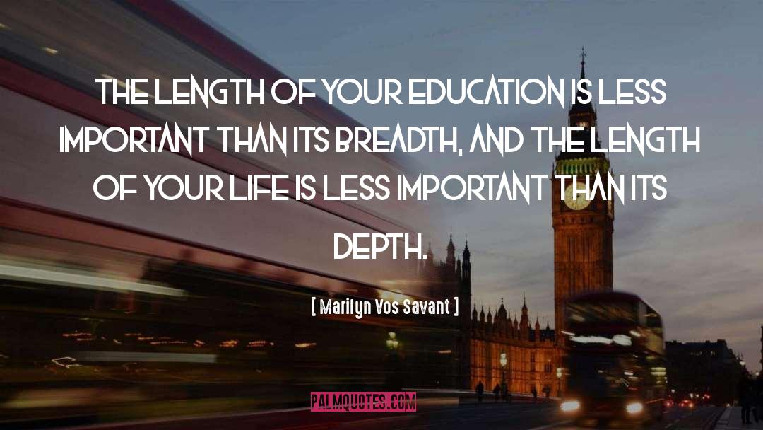 Marilyn Vos Savant Quotes: The length of your education