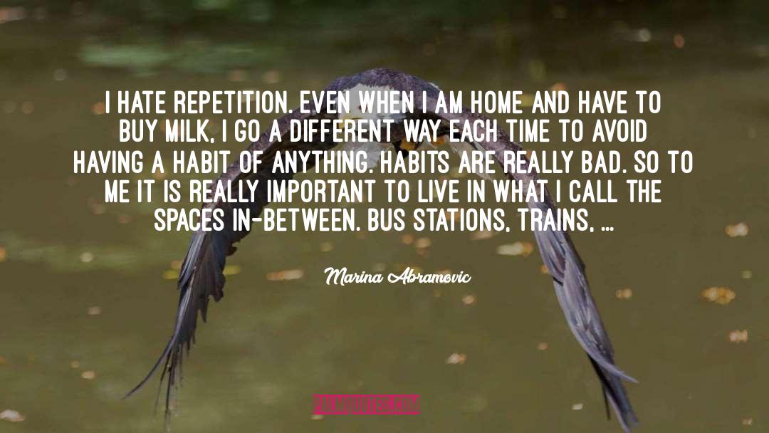 Marina Abramovic Quotes: I hate repetition. Even when