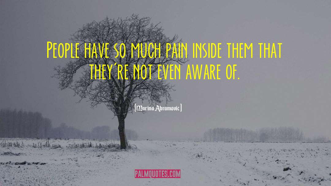 Marina Abramovic Quotes: People have so much pain