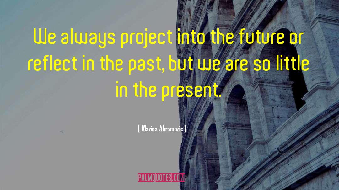 Marina Abramovic Quotes: We always project into the